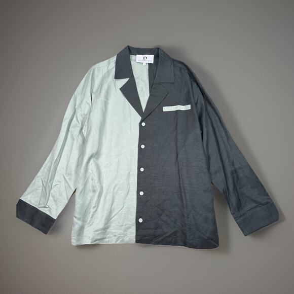 The Bright Side By Rocky Barnes Linen Blend Pajama Shirt Unisex Size Large - Picture 2 of 9